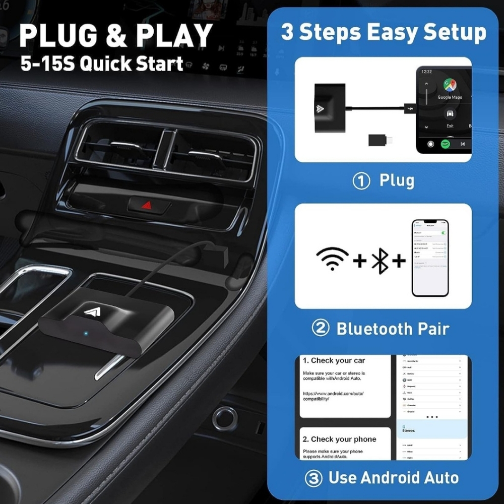 B3105-Black2 Android Auto Wireless Adapter - Picture 3 of 9